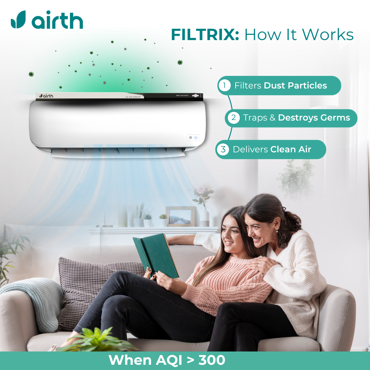 Air Purifier for Split AC [AQI > 300, Winter Version] with Time Indicator